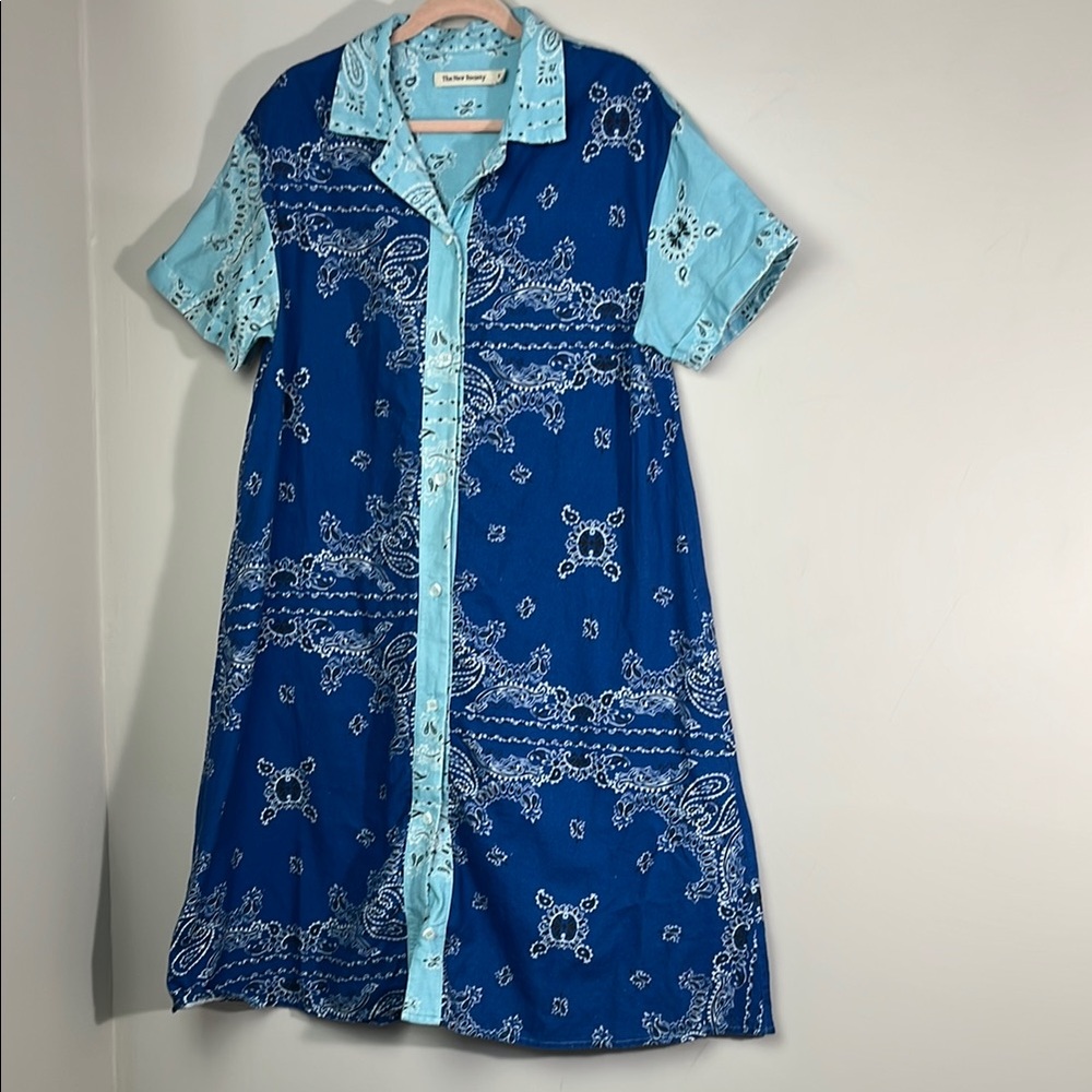 The New Society Bandana style button down dress with collar